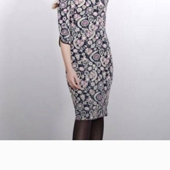 BODEN JESSIE JERSEY DAY Floral Patterned Dress - Blue/Pink/cream 3/4 POCKETS! M - Picture 1 of 11